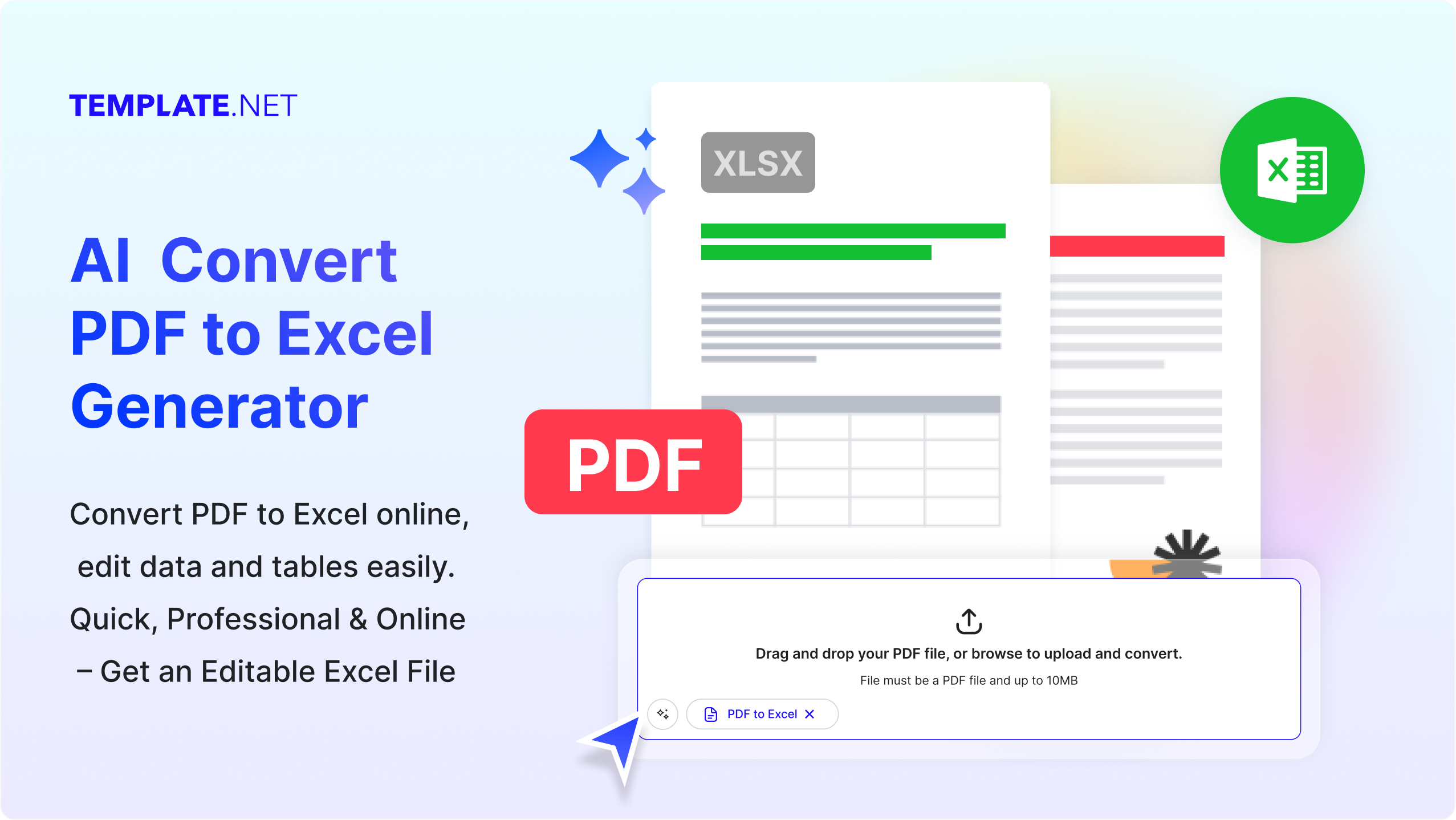 Free AI Convert PDF to Excel Editor, Free Convert PDF Tables to Excel PDF Online
